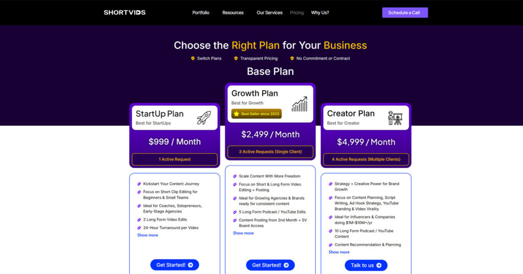 shortvids unlimited video editing... affordable subscription